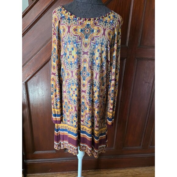 Ruby Rd. Multicolor Paisley Tunic Top With Beaded Neckline L - Picture 1 of 7